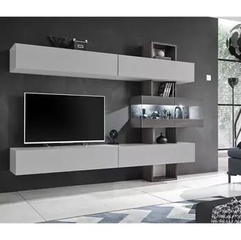 Obývací stěna Obývací Stěna Tokyo 250cm Grafit/Perła Gray