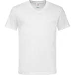 Tričko Tričko v-neck v hladkém bavlněném provedení s krátkým rukávem, bílé, velikost M