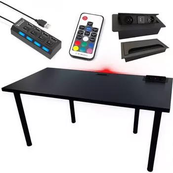 Kancelářská sestava Psací Stůl Top Černá 136x66x3,6 Model 3