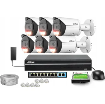 IP kamera IP domácí monitorovací sada 6x IPC-HFW2549S-S-IL-0280B 5MPx IR30 s mikrofonem