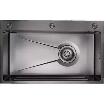 Granitový dřez Dřez Lars 75x46 PVD černý+příslušenství