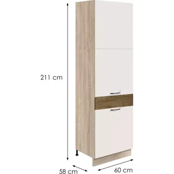 Kuchyňská Skříňka Favorit 21D Sonoma/White/Ribbeck