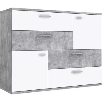 Kancelářská sestava Komoda Skive beton světlý/bílá