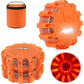 Maják 3X VÝSTRAŽNÁ LAMPA MAJÁK NA STŘECHU NA MAGNET 9 režimů blikání