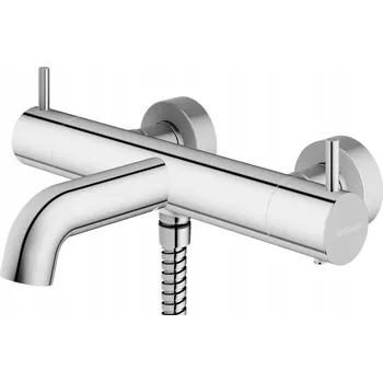 Vodovodní baterie Dvouuchytová nástěnná vanová a sprchová baterie Kohlman Axel, stříbrná