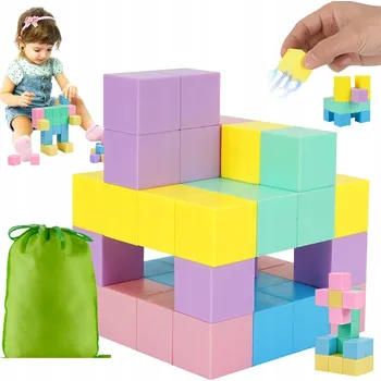 ostatní stavebnice MAGNETICKÉ STAVEBNÍ STAVEBNICE 45 DÍLKŮ 2,5*2,5 CM SADA PRO DĚTI