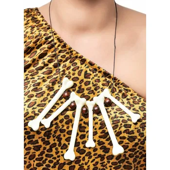 Náhrdelník Náhrdelník z kosti Jaskyniho člověka Flintstoneovi Halloween Šaman