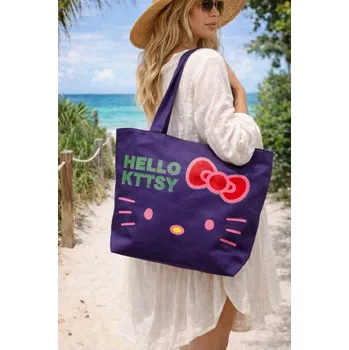 Kabelka Plážová taška Helloo Fialová