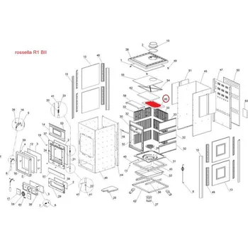 Krbová kamna La Nordica - Spodní deflektor vermikulit - Inserto 100, Luna, Rossetta, Fedora, TermoRosa XXL D.S.A.