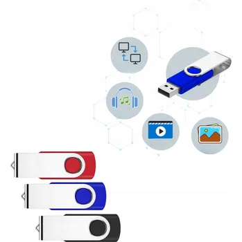 USB flash disk USB flash disk Fesaymi 64GB USB 2.0 Otočný + Šňůrka 360° Sada 3 ks