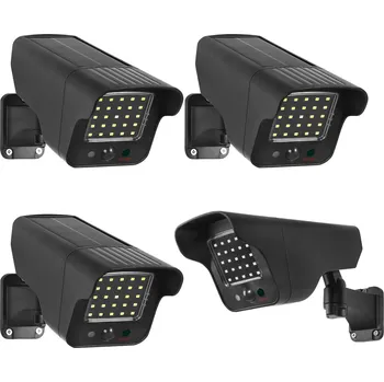 Atrapa kamery Solární atrapa kamery, blikající LED dioda, pohybový senzor, LED osvětlení, nálepka zdarma, SOL1803S, 4 kusy