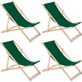 Zahradní lehátko GreenBlue GB183 bukové klasické lehátko tmavě zelené, 4 kusy
