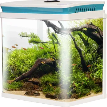 Akvárium AKVARIJNÍ SET 14L KOMPLETNÍ S FILTREM, LED OSVĚTLENÍM A BÍLÝM VÍKEM