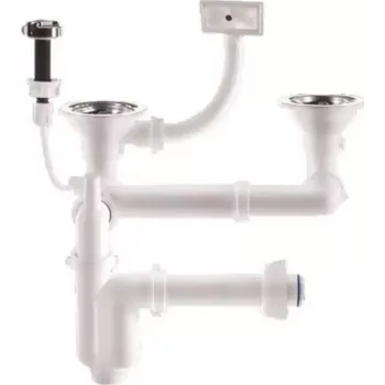 Sifon Dřezový sifon automat s dvojitou přípojkou pro pračku a myčku 19041