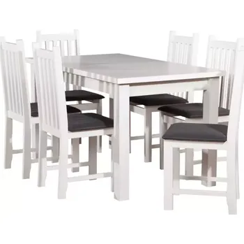 Jídelní set Jídelní Set Heron 1+6 St28 140x80+40 +W77 Bílý