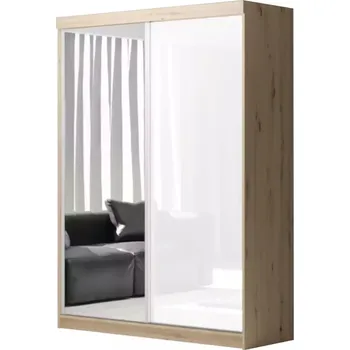 Kancelářská sestava Skříň Asturia Artisan/Bila Lesk+Zdradlo