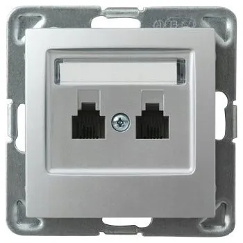 Elektrická zásuvka Telefonní zásuvka nástěnná Ospel stříbrná