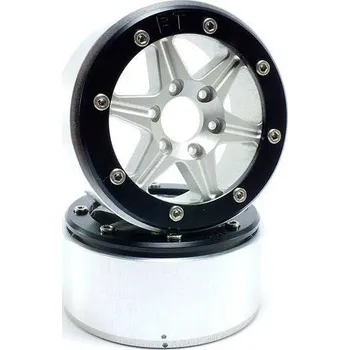 RC vybavení Metsafil 1:10 Crawler ráfky Sixstar stříbrnočerná 1 pár