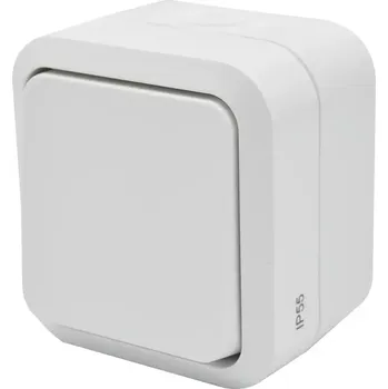 vypínač Vypínač zvonkový na omítku Aqua Pro IP55 vodotěsný bílý