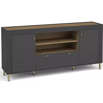 Kancelářská sestava Komoda Mossa M07 2D1S dub whisky/černá mat