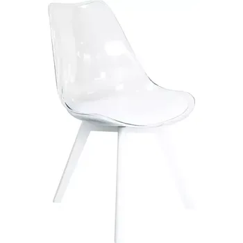 Jídelní set Židle Camila Bílá Sedak/Bílé Nohy