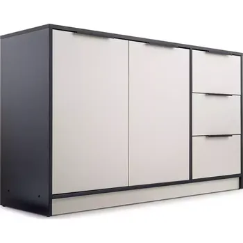 Kancelářská sestava Komoda Duarte 2d3s kašmír/černá