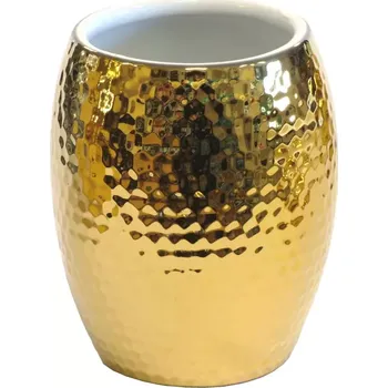 Držák na kartáček Kelímek na zubní kartáčky KARAT, keramický, zlatý CST-1824 84