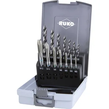 Závitořezný nástroj RUKO 259048RO sada strojních závitníků 14dílná M3 - M12 DIN 352, DIN 376, DIN 338 HSS 1 sada