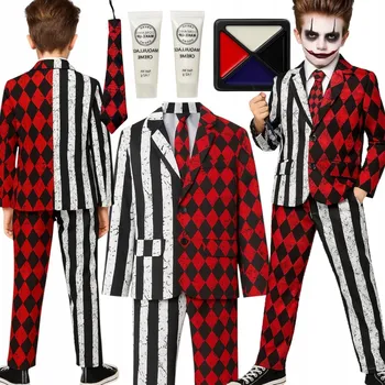 Karnevalový kostým JOKER Kostým Oblek + Barvy na obličej HALLOWEEN 110-120