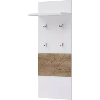 Věšák Stela clk tobacco oak/crystal white