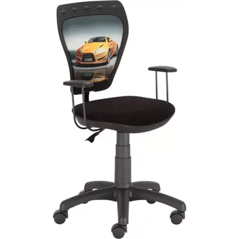 Dětský pokoj Otáčecí Židle Ministyle Black Yellow Car