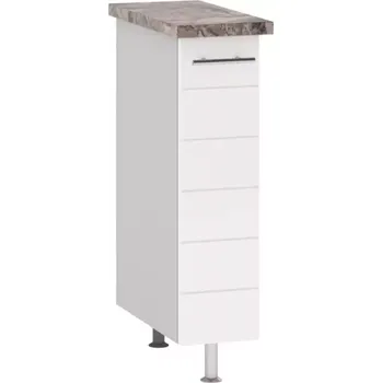 Kuchyňská skříňka Daria 20cm, bílá/ popelavě šedá, D20