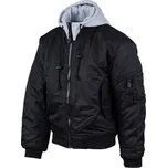 Bunda pilotní bomber MA1 s kapucí ČERNÁ 3XL