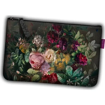 Kosmetická taška Plstěná taška organizátor Toaletní taška se zipem Kosmetická taška pro make-up organizátor Kytice květin