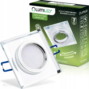 Halogenové Podhledové Svítidlo Stropní Svítidlo Skleněné Čtvercové Pohyblivé GU10