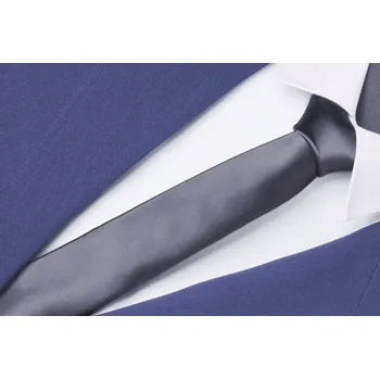 Kravata ŠEDÁ DO OBLEKU Žakárová Pánská Kravata Úzká Slim Hladká wp52