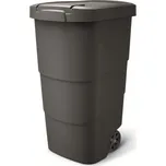 Odpadkový koš Wheeler 110 l s kolečky a víkem Velký odpadkový koš Univerzální odpadkový koš plastový (černý)