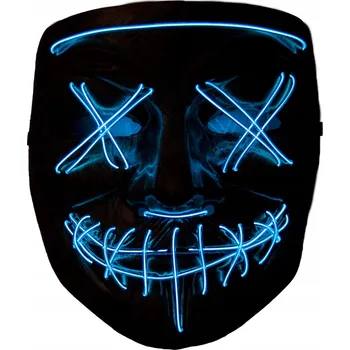 Karnevalová maska SVÍTÍCÍ MASKA ANONYMOUS LED VENDETA COSPLAY