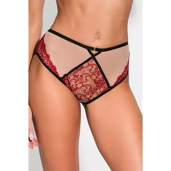 Dámské oblečení Kalhotky Allure 19190 červeno-béžové - Mediolano XL