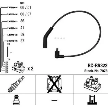 Zapalovací kabel Sada kabelů pro zapalování NGK 7078