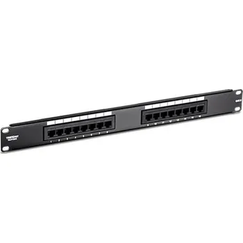 Patch panel Patchpanel 19" kat. 6 UTP, 16 portů, černý (TC-P16C6)