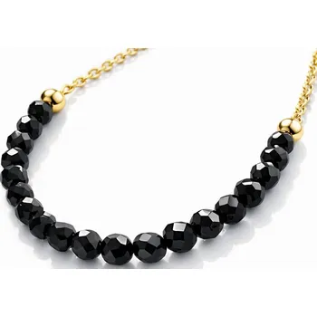 Náhrdelník Stříbrný pozlacený dámský náhrdelník s turmalínem stříbro 925