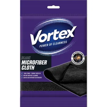 Utěrka UTĚRKA UTĚRKA MIKROVLÁKNO RUČNÍK NA ČIŠTĚNÍ ČERNÁ VORTEX 30x50 cm