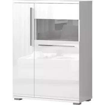 Obývací stěna Vitrína Piano V90-2KSV/PN-70/KA/70 crystal white