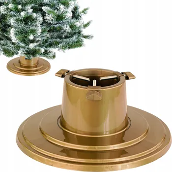 Vánoční dekorace Stojan na vánoční stromek DIKEL plastový zlatý 39,5 cm pro stromky do 2 m