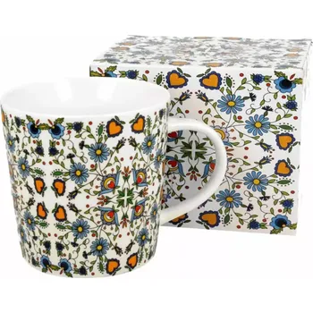 Hrníček latte 450 ml Kytky Etno