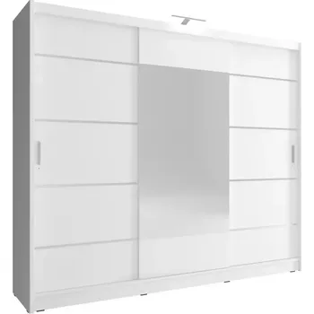 Kancelářská sestava Skříň Wiki 250cm Alu Bílý/Zrcadlo