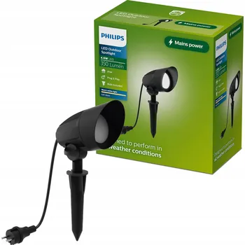 Venkovní osvětlení Zápichové zahradní LED svítidlo s kabelem 1,5m Cylr Philips