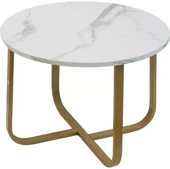 Obývací stěna Konferenční stolek PMC-CT2514 bílá mramor/zlatá