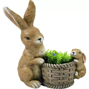 Zahradní dekorace Králík s květináčem UA15-23035-16,8
